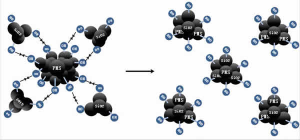 图4_PMS在二氧化硅粒子表面修饰的反应模型